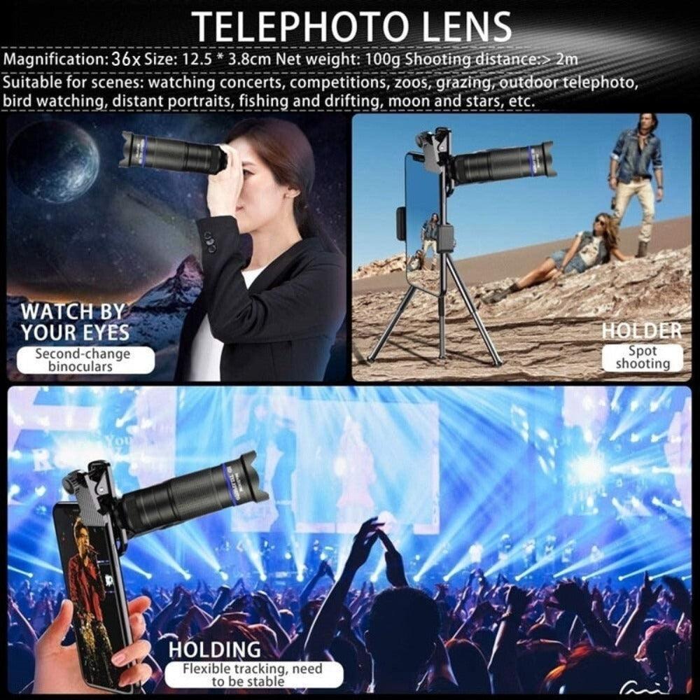 Dragon 36X Mobile Phone Lens Kit With Tripod - VirtuousWares:Global