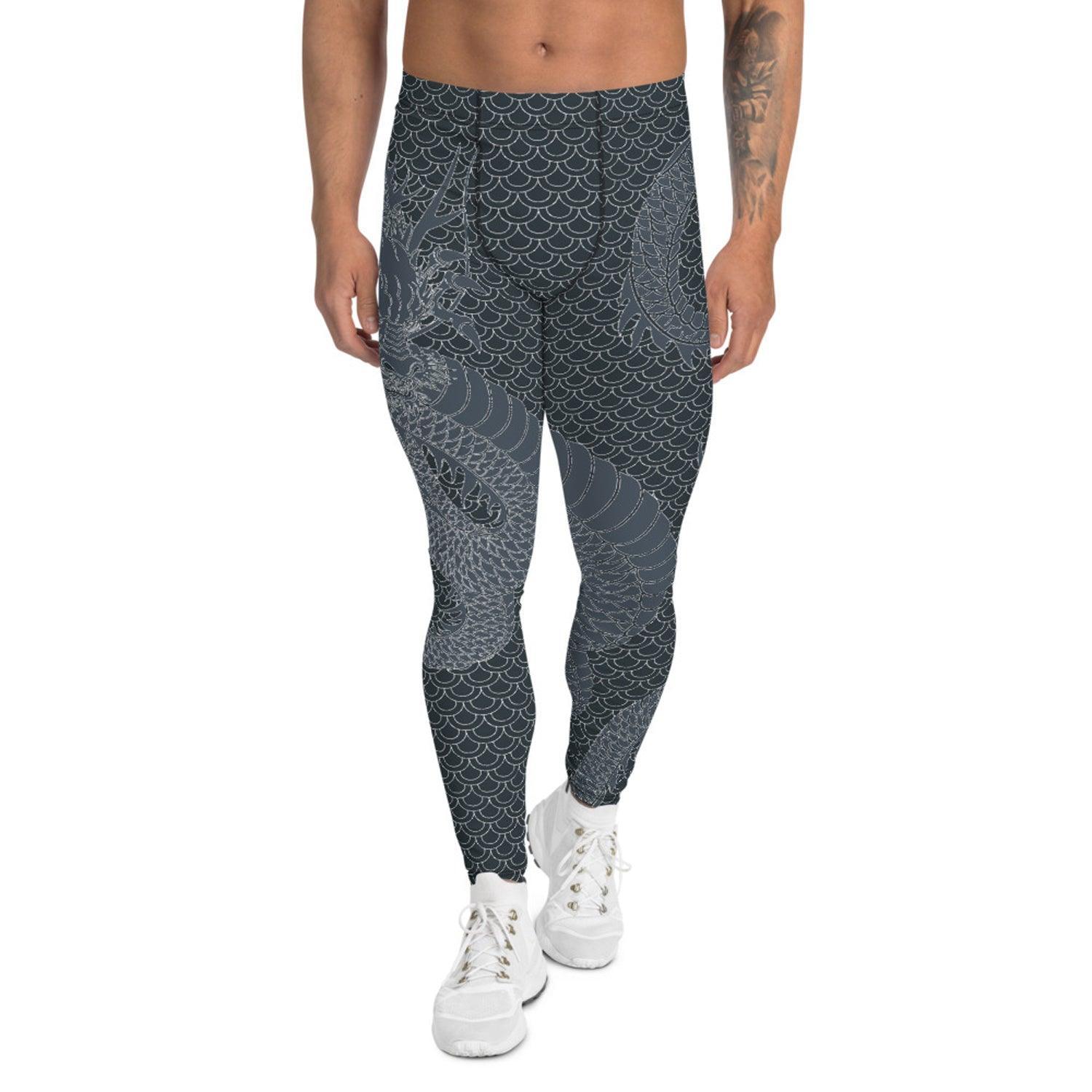 Dragon Leggings for Men Gunmetal Gray - VirtuousWares:Global