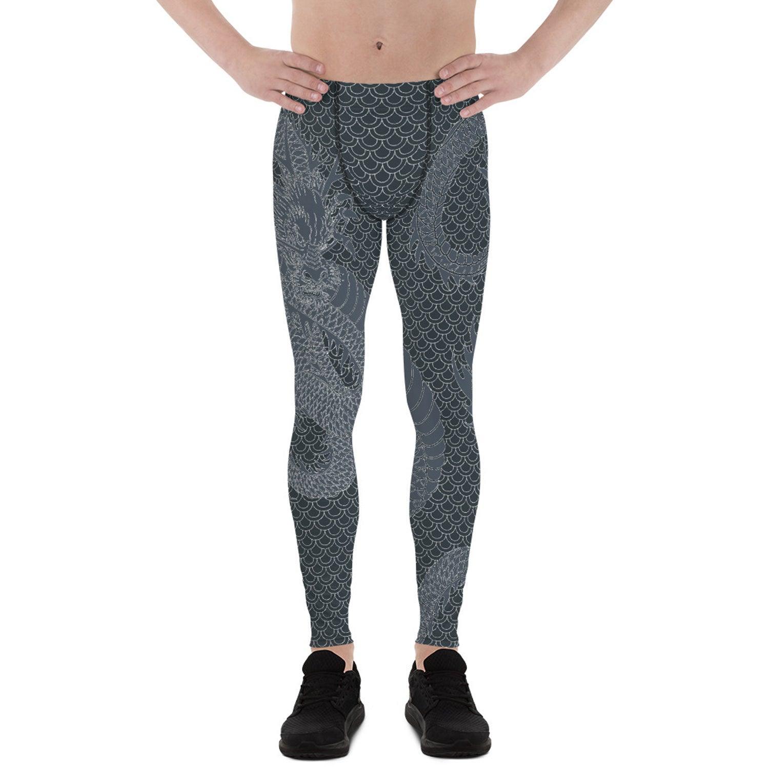 Dragon Leggings for Men Gunmetal Gray - VirtuousWares:Global
