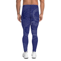 Dragon Leggings for Men Navy Blue - VirtuousWares:Global