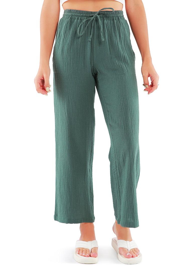 drawstring casual lounge wide pants - VirtuousWares:Global