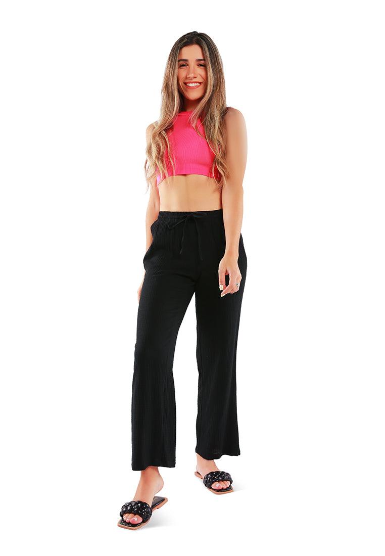 drawstring casual lounge wide pants - VirtuousWares:Global