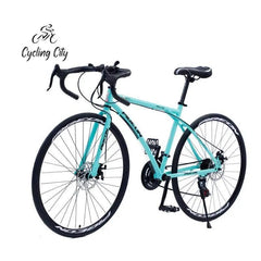 Dual Disc Brake Mountain Bike with Bead Pedal for Adult Commuting Variable Speed Lightweight Student Bike Road Sports Car 700C - VirtuousWares:Global