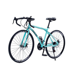 Dual Disc Brake Mountain Bike with Bead Pedal for Adult Commuting Variable Speed Lightweight Student Bike Road Sports Car 700C - VirtuousWares:Global