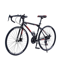 Dual Disc Brake Mountain Bike with Bead Pedal for Adult Commuting Variable Speed Lightweight Student Bike Road Sports Car 700C - VirtuousWares:Global