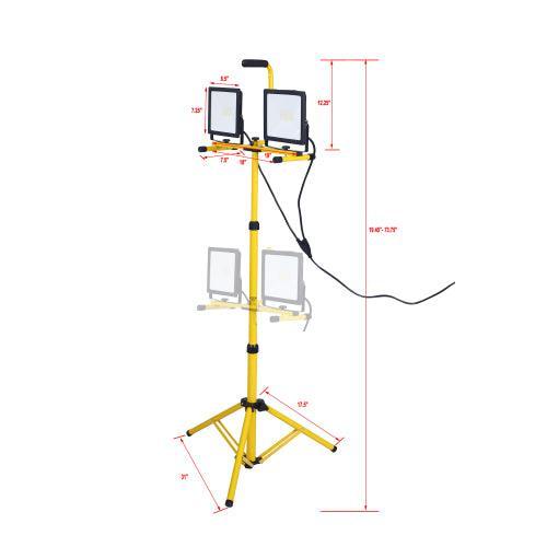 Dual head LED Work Light Wih Telescoping Adjustable Tripod Stand - VirtuousWares:Global