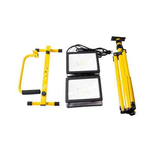 Dual head LED Work Light Wih Telescoping Adjustable Tripod Stand - VirtuousWares:Global