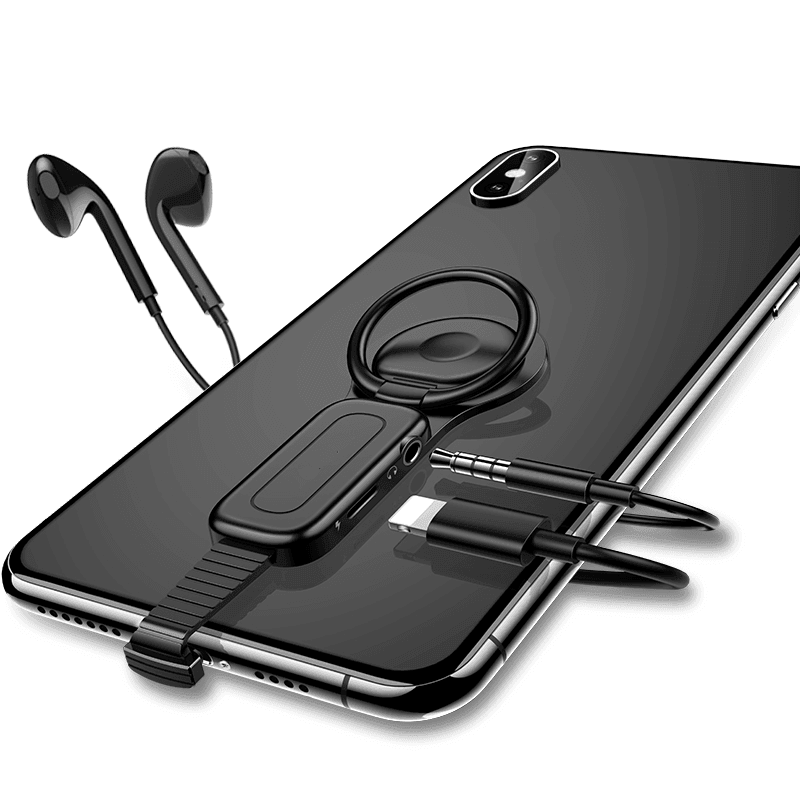 Dual Port Phone Ring Holder Adapter for Lightning Jack Adapter - VirtuousWares:Global