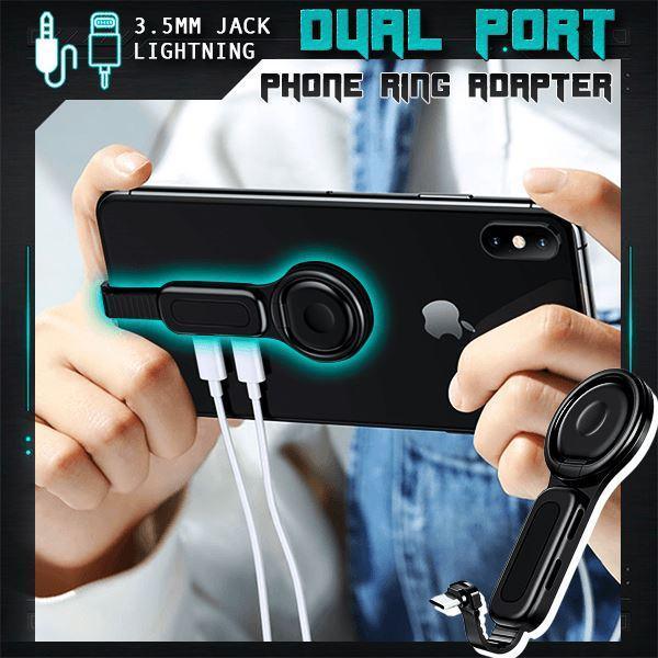 Dual Port Phone Ring Holder Adapter for Lightning Jack Adapter - VirtuousWares:Global