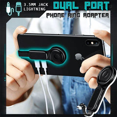 Dual Port Phone Ring Holder Adapter for Lightning Jack Adapter - VirtuousWares:Global