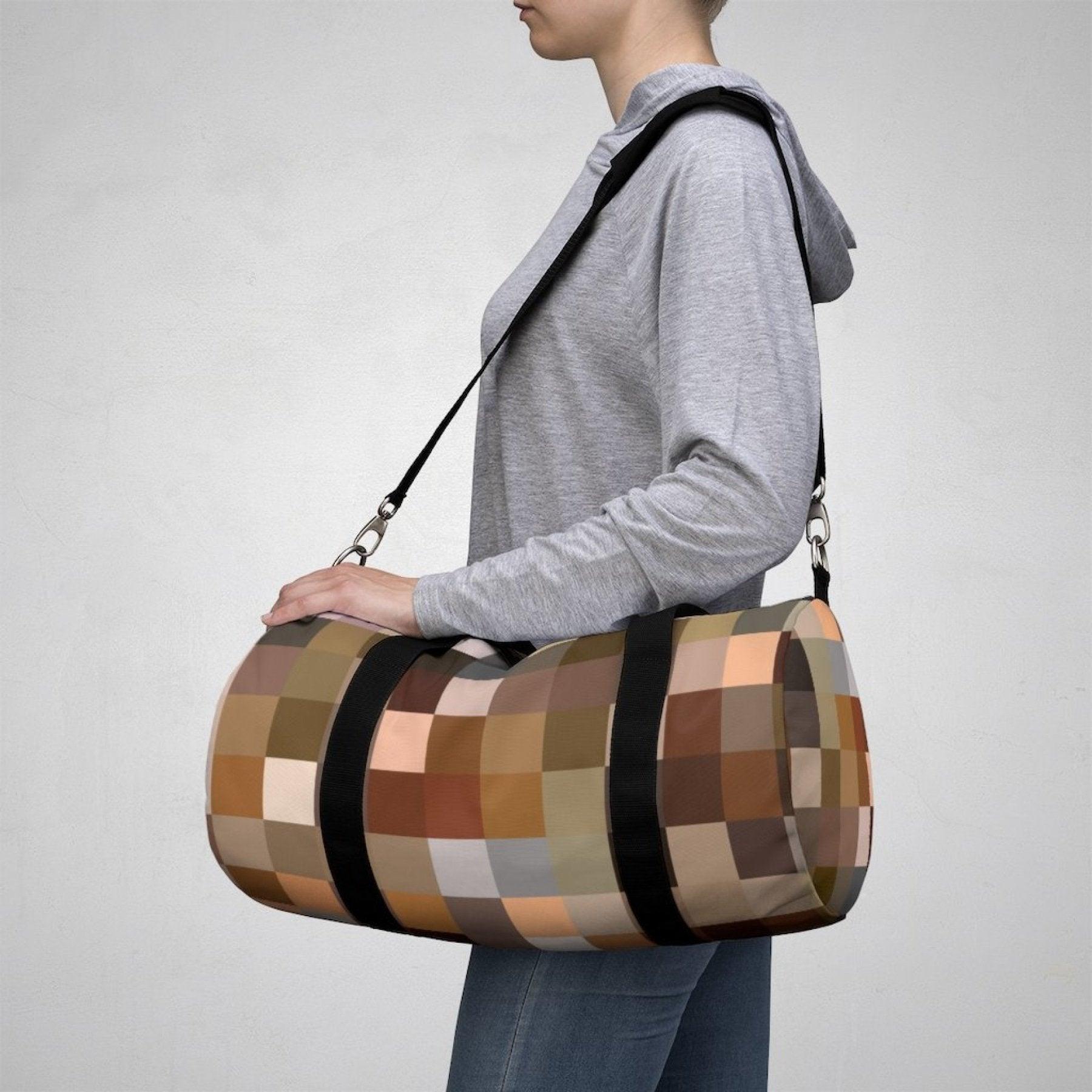 Duffel Bag, Carry On Luggage, Brown Multicolor - VirtuousWares:Global