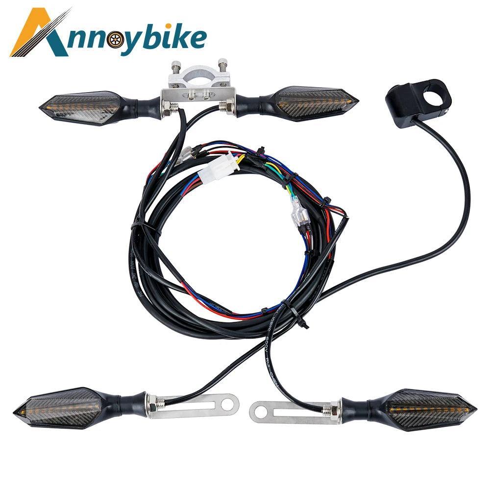 E bike 48V 60V Electric Bicycle Waterproof Cable Light Set Front Rear - VirtuousWares:Global