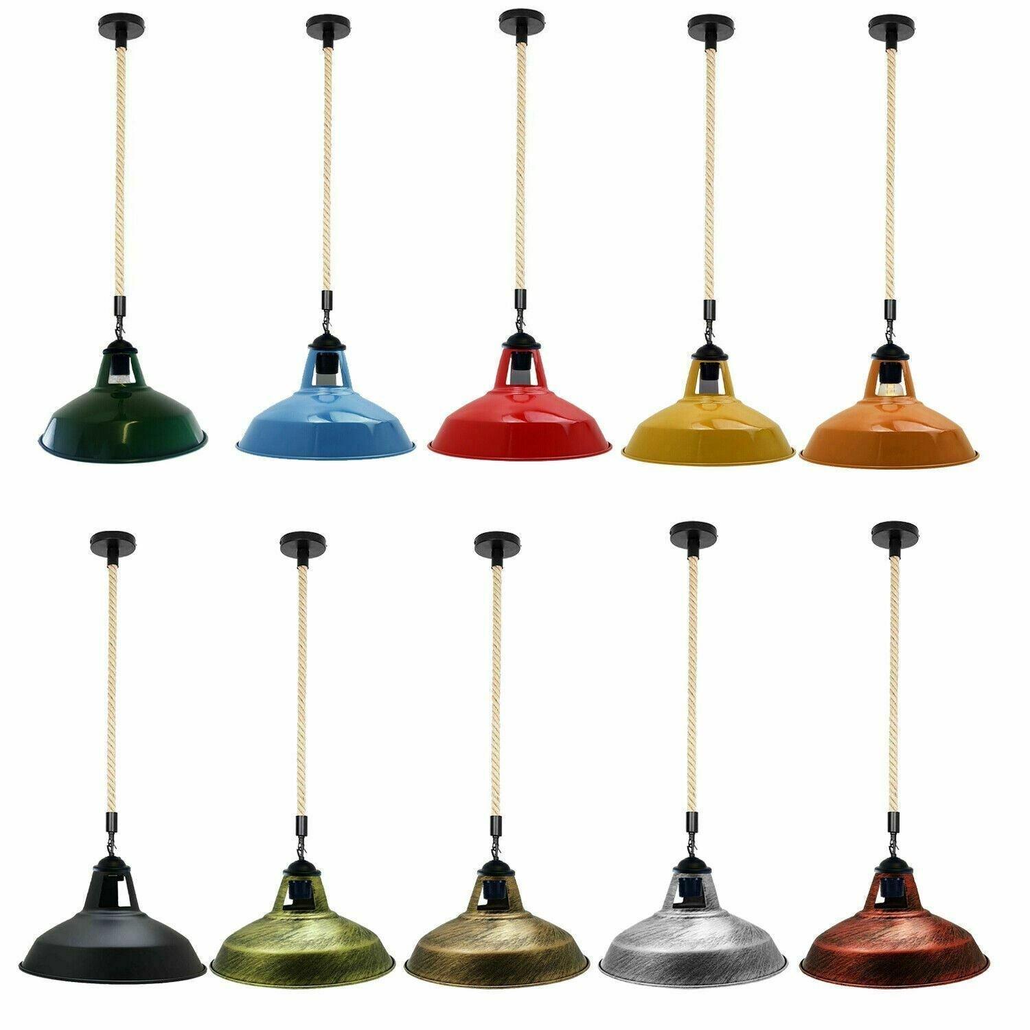 E27 Industrial Hemp Rope Cable Barn Slotted Pendant Light~3889 - VirtuousWares:Global