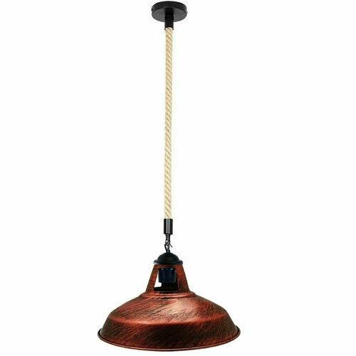 E27 Industrial Hemp Rope Cable Barn Slotted Pendant Light~3889 - VirtuousWares:Global