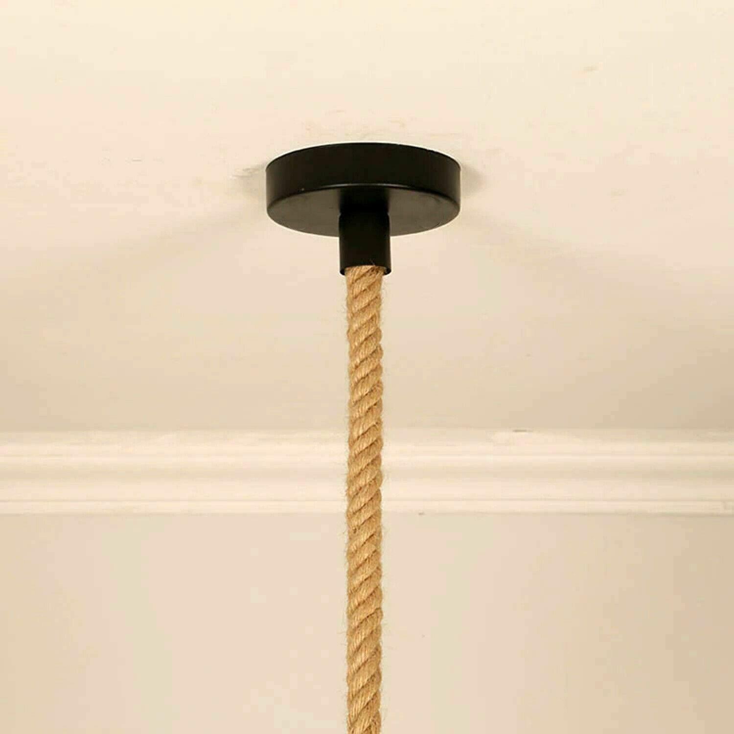 E27 Industrial Hemp Rope Cable Barn Slotted Pendant Light~3889 - VirtuousWares:Global
