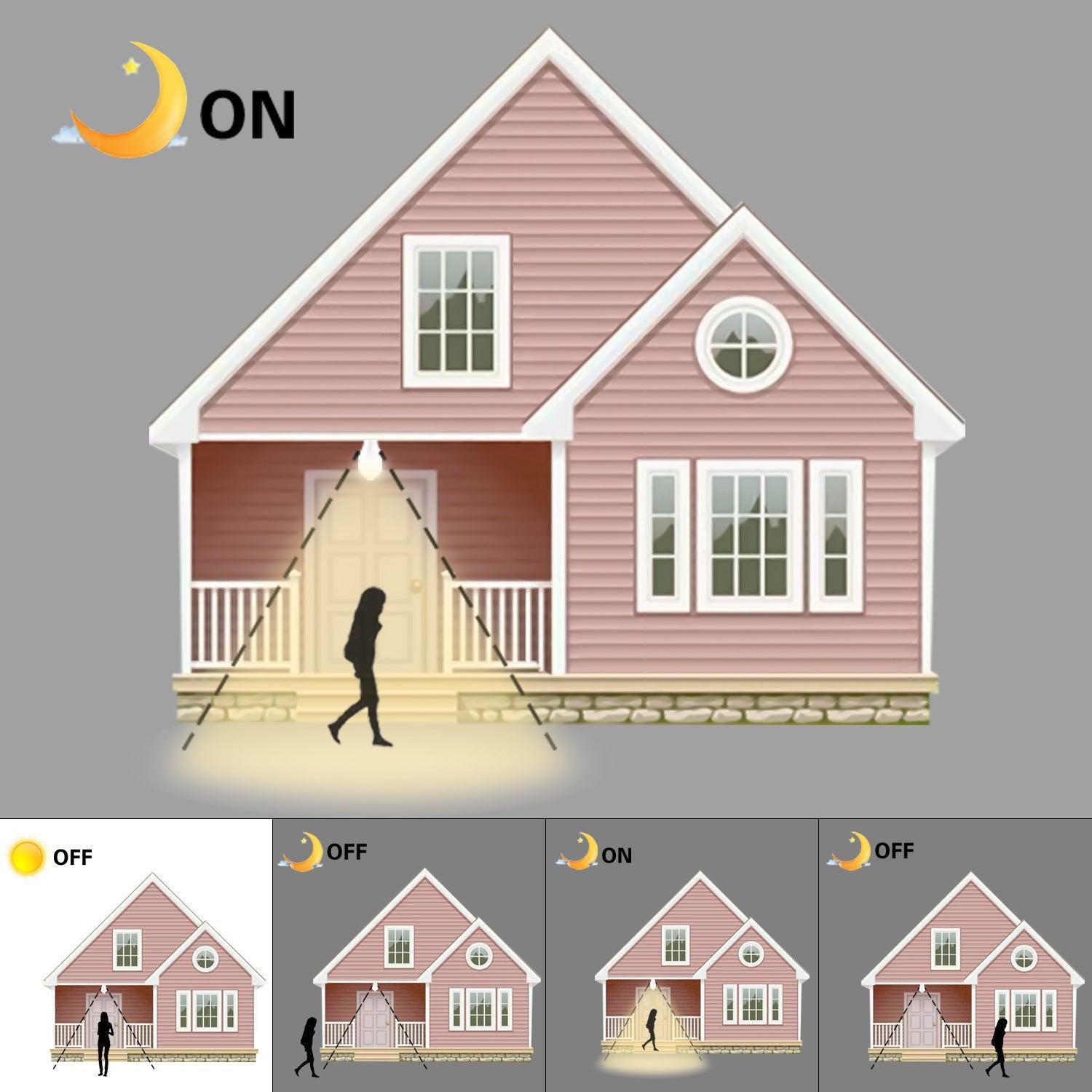 E27 LED Bulb Light Sensor PIR Sensor Warm White - VirtuousWares:Global