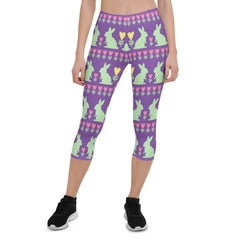 Easter Bunny Capri Leggings for Women - VirtuousWares:Global