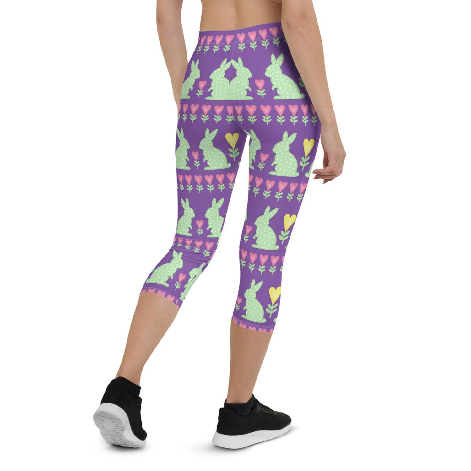 Easter Bunny Capri Leggings for Women - VirtuousWares:Global