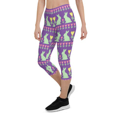 Easter Bunny Capri Leggings for Women - VirtuousWares:Global