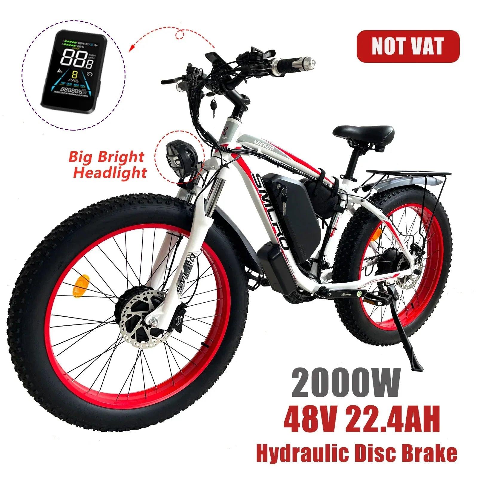 Ebike SMLRO XDC600 Pro 21 Speed Electric Bicycle 48V22.4AH 2000W Dual - VirtuousWares:Global