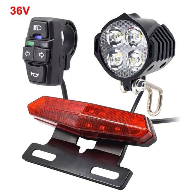 Ebike Turn Signal Rear Light Brake Include 48V 36V E-Bike Headlight with Switch DK336 For Electric Bike and Scooter Lamp - VirtuousWares:Global