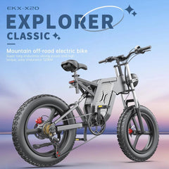 EKX-X20 Electric Bike for Adult, Mountain E-bike, Road Bikes, Snow Moped, 1000W, 48V, 25Ah, 20 in - VirtuousWares:Global