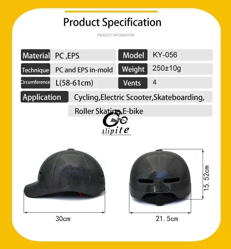 Electric Bicycle Helmet Men Women Baseball Cap Moto Scooter Safety Helmets Cycling Equipment Casco Patinete Eléctrico Bicicleta - VirtuousWares:Global