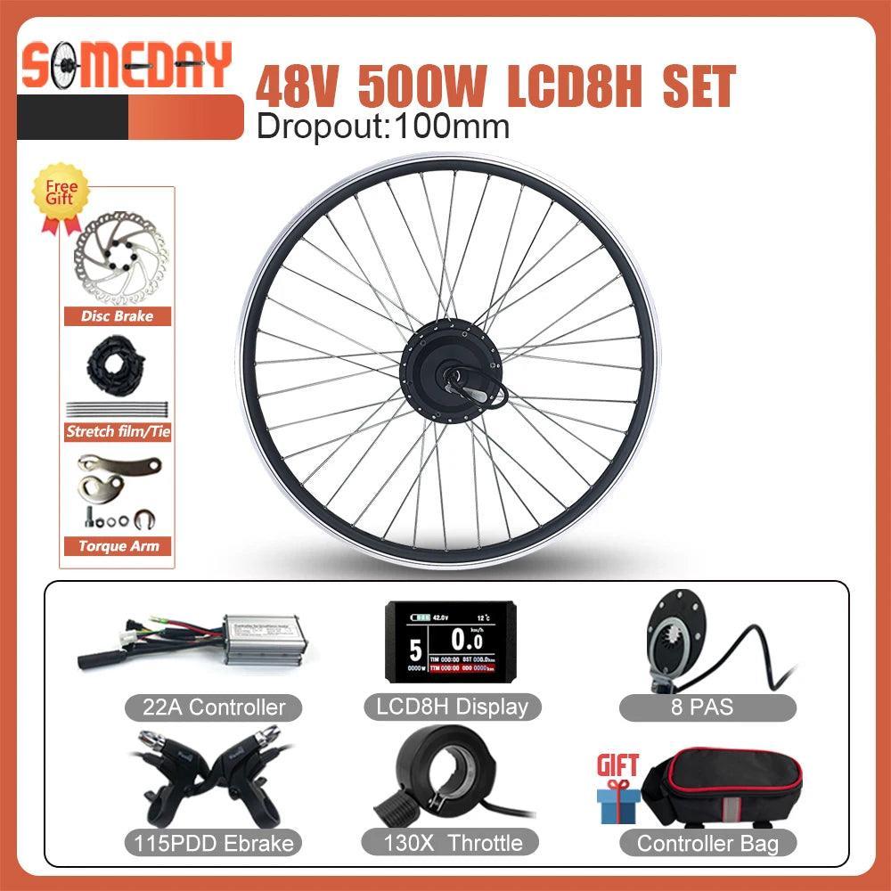 Electric Bike Conversion Kit 36V48V 500W Front Hub motor Wheel with KT LCD LED display For Ebike Conversion Kit Bicycle 16-29in - VirtuousWares:Global