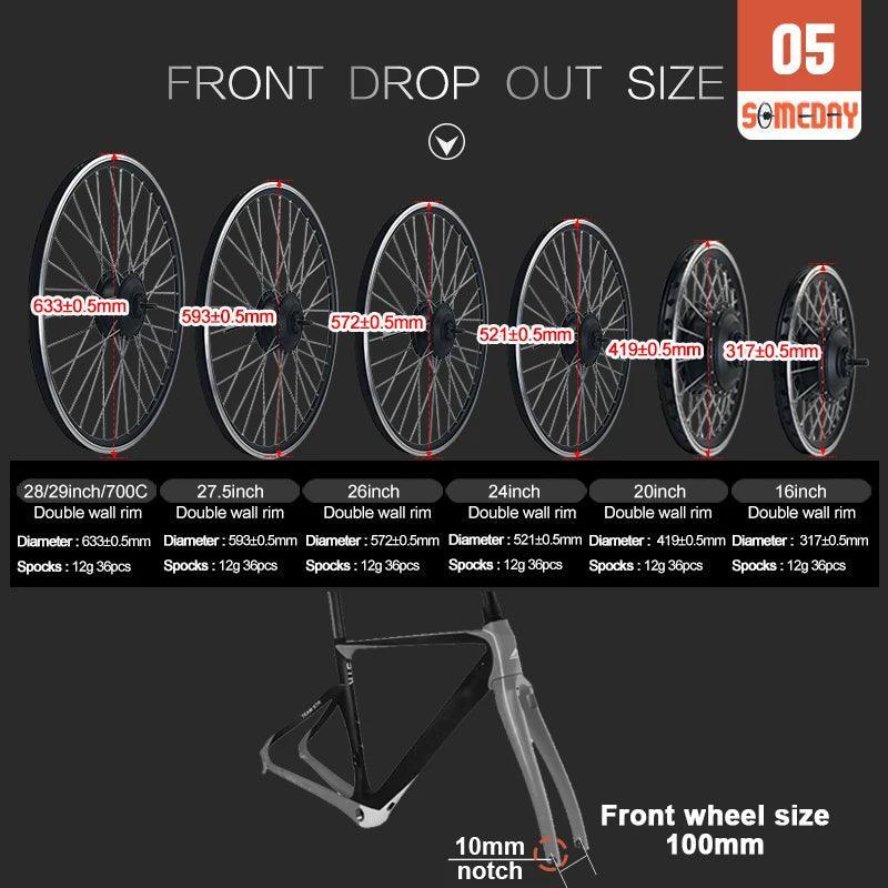 Electric Bike Conversion Kit 36V48V 500W Front Hub motor Wheel with KT LCD LED display For Ebike Conversion Kit Bicycle 16-29in - VirtuousWares:Global