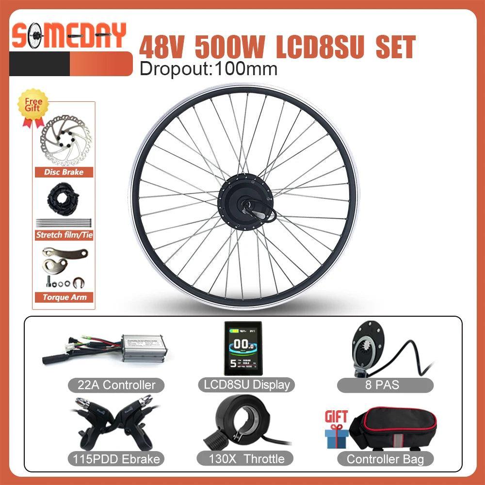 Electric Bike Conversion Kit 36V48V 500W Front Hub motor Wheel with KT LCD LED display For Ebike Conversion Kit Bicycle 16-29in - VirtuousWares:Global