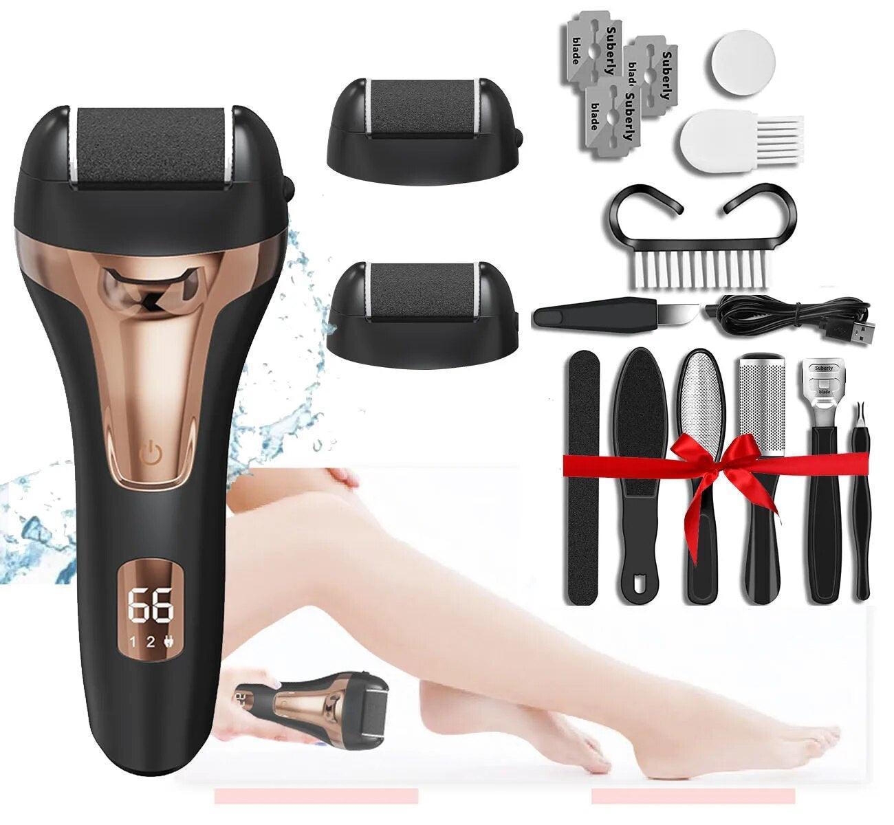 Electric Callus Remover for Feet Roller Heads Rechargeable Foot File - VirtuousWares:Global
