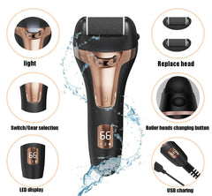 Electric Callus Remover for Feet Roller Heads Rechargeable Foot File - VirtuousWares:Global