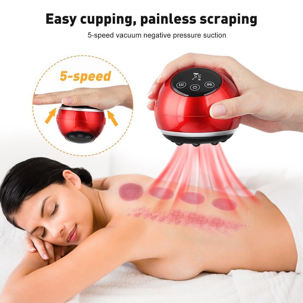Electric Cupping Massager Vacuum Suction Cups Red Light Anti Cellulite - VirtuousWares:Global