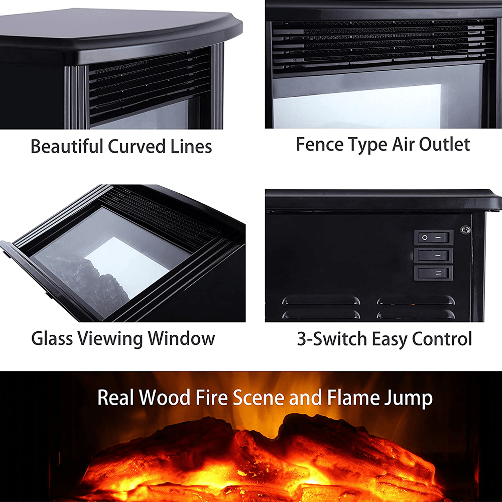 Electric Fireplace Heater LED Flame Effect Stove - VirtuousWares:Global