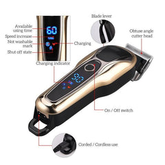 Electric Hair Clipper USB Rechargeable Professional Hair Barber for - VirtuousWares:Global