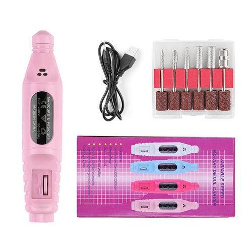 Electric Nail Drill Machine 20000RPM Professional Nail File Kit - VirtuousWares:Global