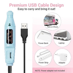 Electric Nail Drill Machine 20000RPM Professional Nail File Kit - VirtuousWares:Global