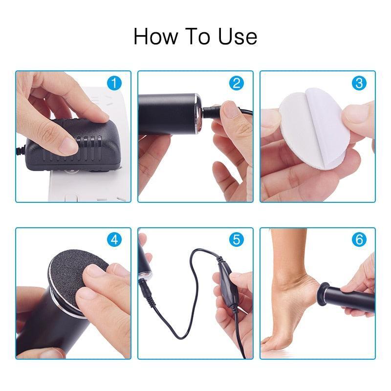 Electric Pedicure Foot Care Tool Files Pedicure Callus Remover USB - VirtuousWares:Global