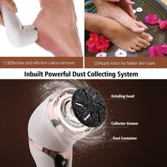 Electric Pedicure Tools Foot Care 3 Grinding Heads Waterproof Remove - VirtuousWares:Global