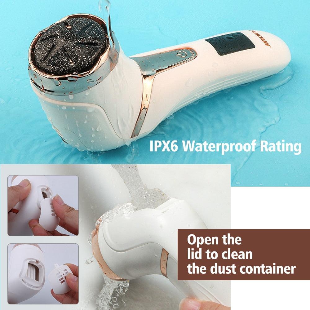 Electric Pedicure Tools Foot Care 3 Grinding Heads Waterproof Remove - VirtuousWares:Global