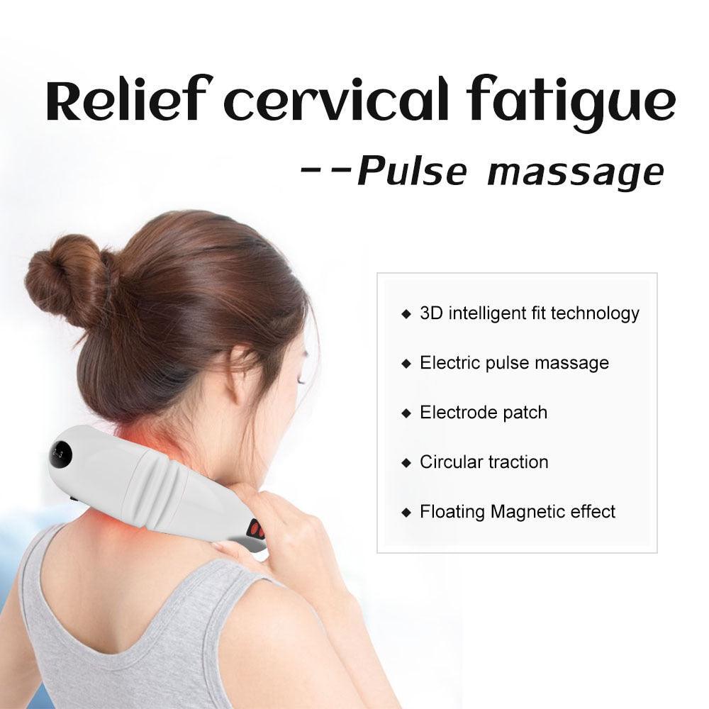 Electric Pulse Back and Neck Massager Far Infrared Heating Pain Relief - VirtuousWares:Global
