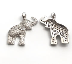 Elephant Pendant, Sterling Silver Pendant, Elephant Charm, Animal - VirtuousWares:Global