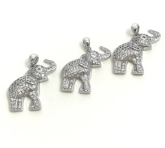 Elephant Pendant, Sterling Silver Pendant, Elephant Charm, Animal - VirtuousWares:Global