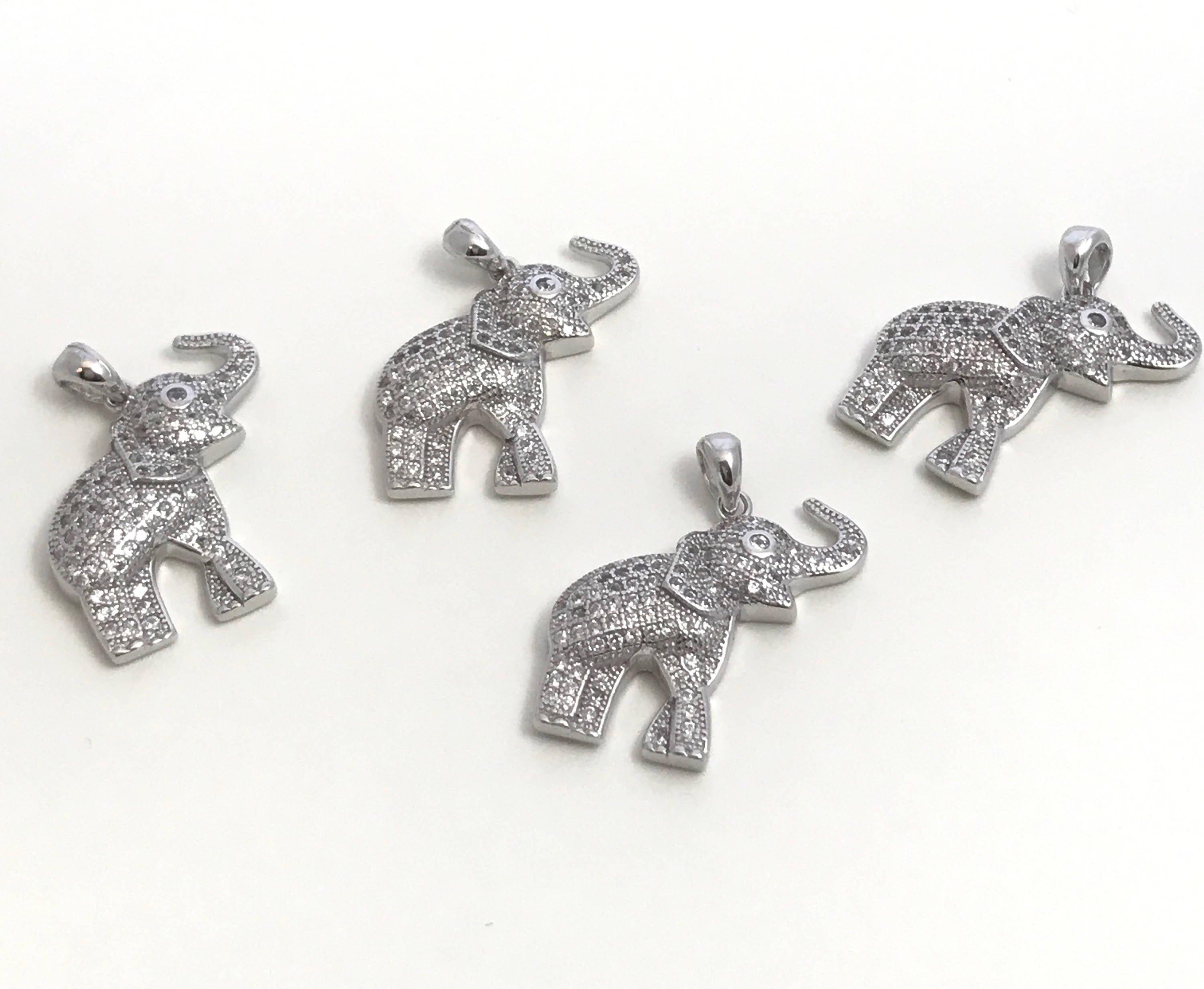 Elephant Pendant, Sterling Silver Pendant, Elephant Charm, Animal - VirtuousWares:Global