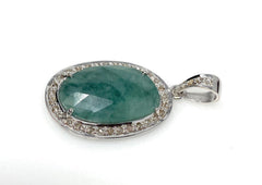 Emerald Diamond Pendant, Natural Emerald Sterling Silver Pendant, May - VirtuousWares:Global