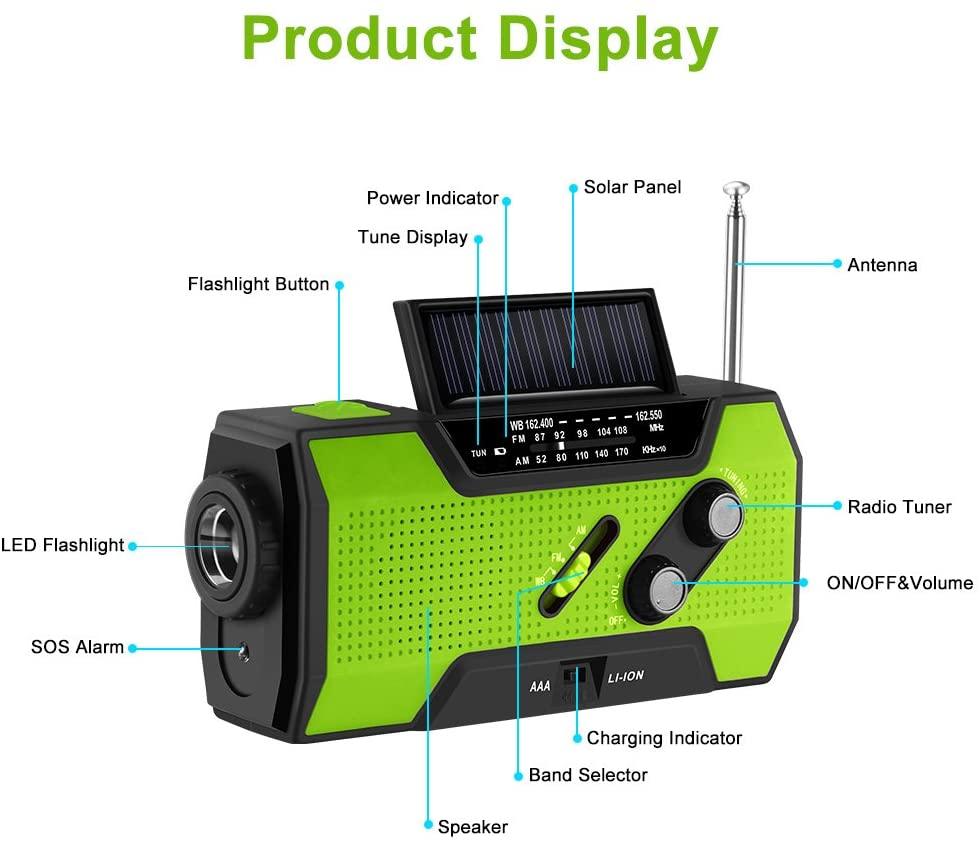 Emergency Hand Crank Radio Solar Radio Power Bank - VirtuousWares:Global