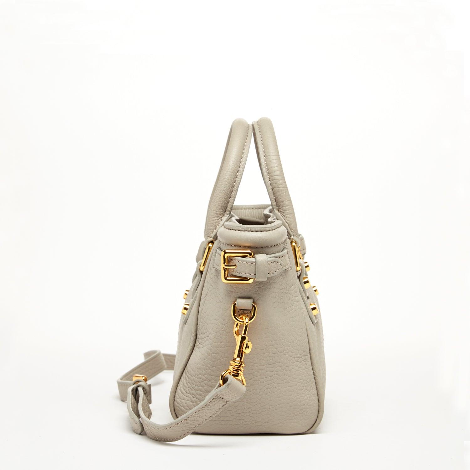 Emma Leather Satchel Bag Grayish Beige - VirtuousWares:Global