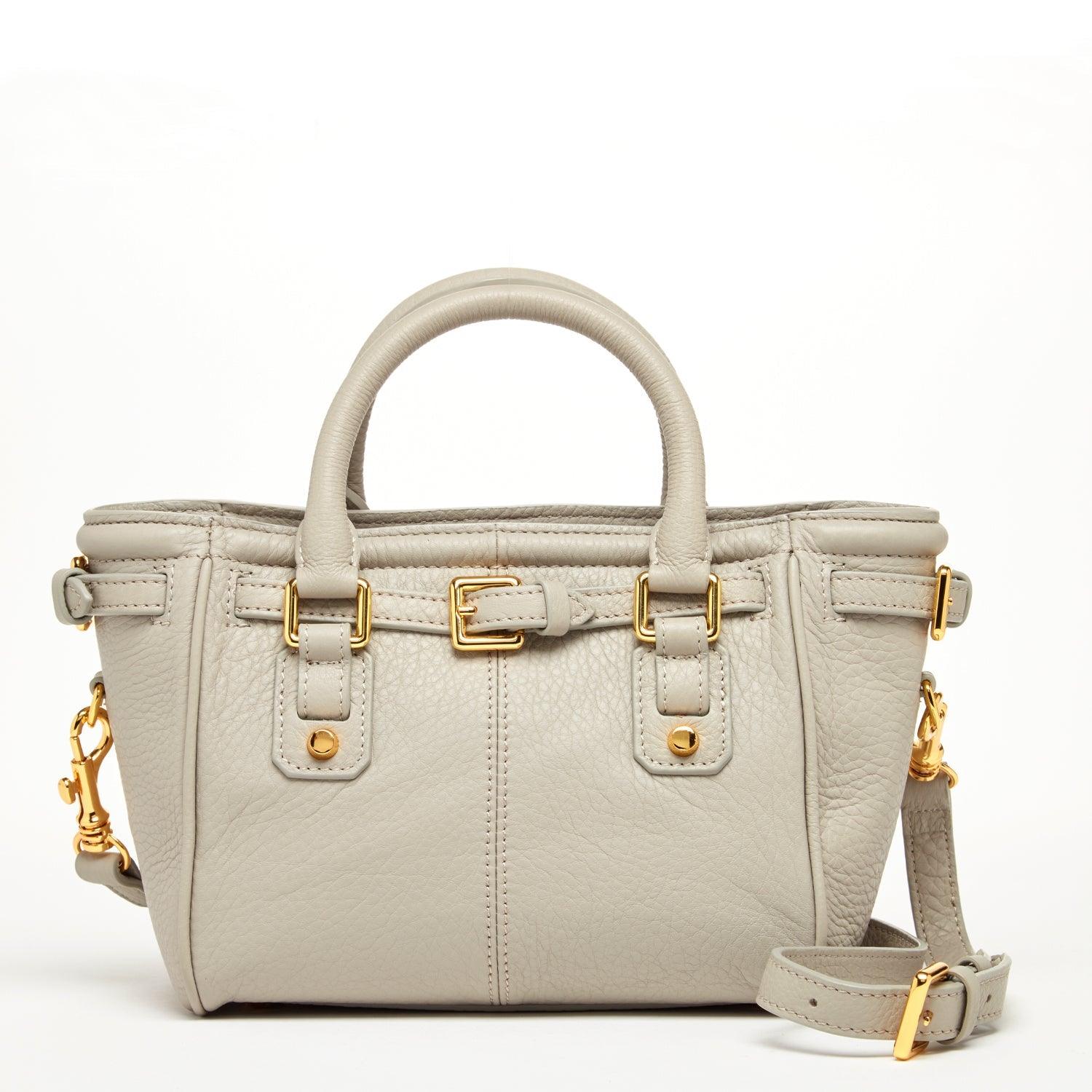 Emma Leather Satchel Bag Grayish Beige - VirtuousWares:Global