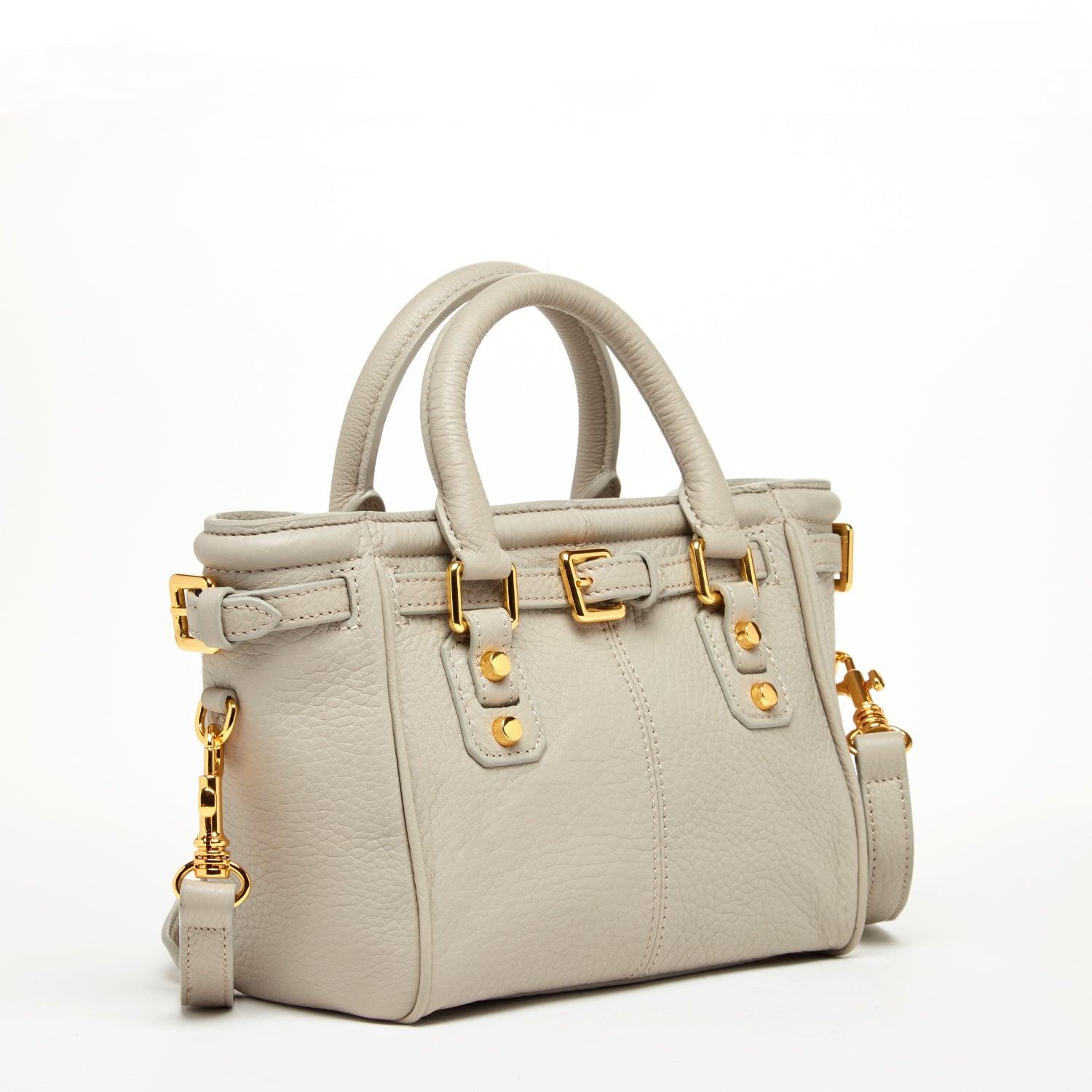 Emma Leather Satchel Bag Grayish Beige - VirtuousWares:Global