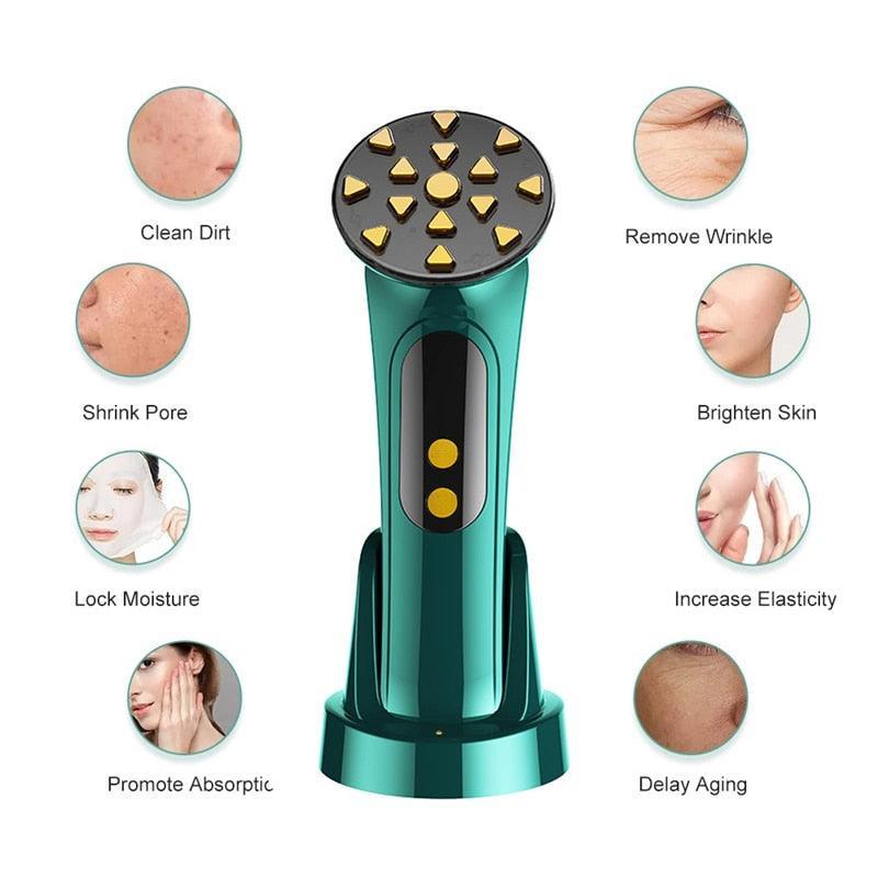 EMS Facial Massager LED Light Anti Aging Wrinkle Facial Beauty - VirtuousWares:Global